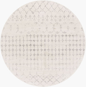 Livabliss Roma Global Pattern Large Area Rug Polypropylene Medium Pile for Living Rooms White, Light Gr 7'10" x 7'10" Round ROM2343-710RD