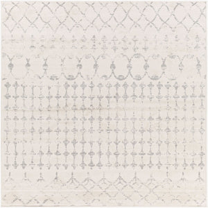 Livabliss Roma Global Pattern Large Area Rug Polypropylene Medium Pile for Living Rooms White, Light Gr 7'10" x 7'10" Square ROM2343-710SQ
