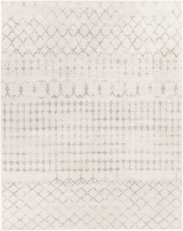 Livabliss Roma Global Pattern Large Area Rug Polypropylene Medium Pile for Living Rooms White, Light Gr 7'10" x 10' ROM2343-71010