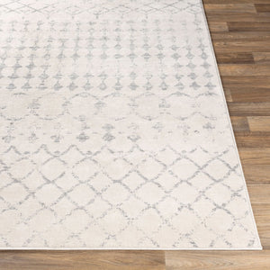 Livabliss Roma Global Pattern Large Area Rug Polypropylene Medium Pile for Living Rooms White, Light Gr 2'7" x 7'3" ROM2343-2773