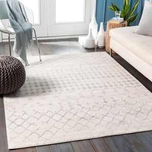 Livabliss Roma Global Pattern Large Area Rug Polypropylene Medium Pile for Living Rooms White, Light Gr 8'11" x 12'4" ROM2343-9123