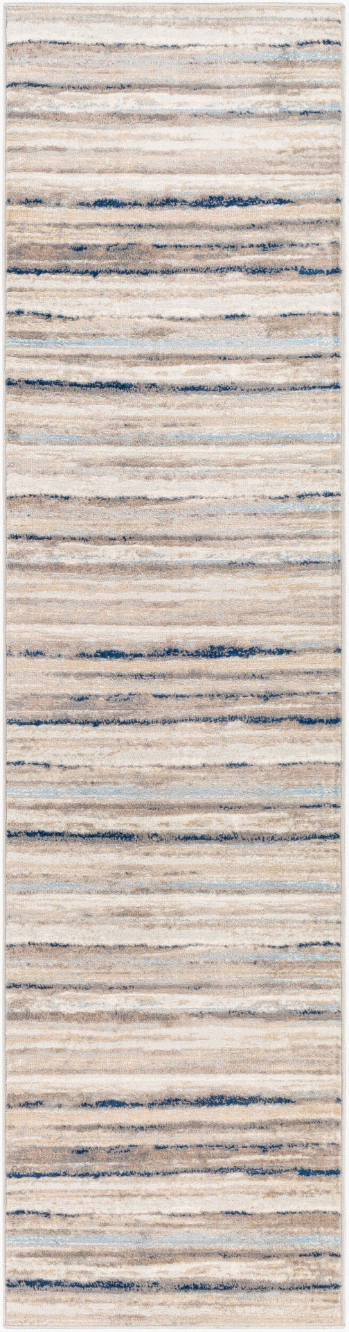 Livabliss Roma Bold Contemporary Machine Woven Polypropylene Area Rug for Large Living Spaces Navy, Light Blu 2'7" x 10' ROM2349-2710