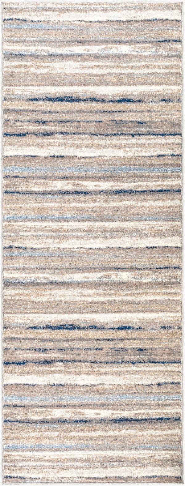 Livabliss Roma Bold Contemporary Machine Woven Polypropylene Area Rug for Large Living Spaces Navy, Light Blu 2'7" x 7'3" ROM2349-2773