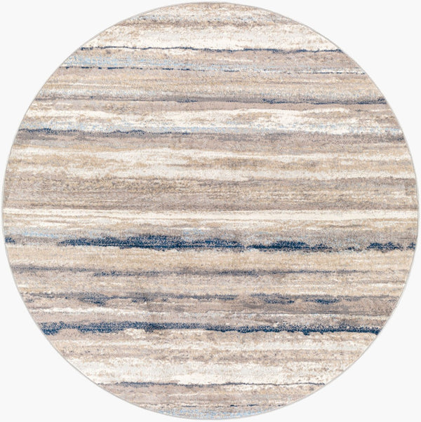 Livabliss Roma Bold Contemporary Machine Woven Polypropylene Area Rug for Large Living Spaces Navy, Light Blu 7'10" x 7'10" Round ROM2349-710RD