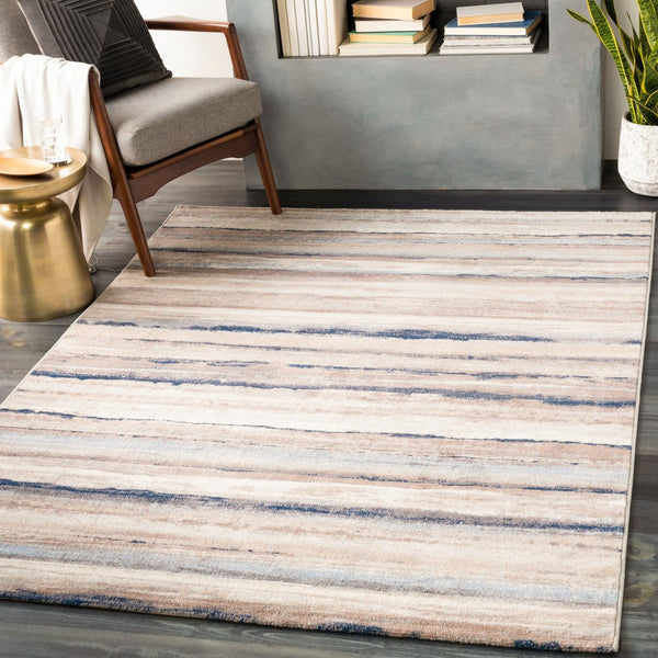 Livabliss Roma Bold Contemporary Machine Woven Polypropylene Area Rug for Large Living Spaces Navy, Light Blu 7'10" x 7'10" Square ROM2349-710SQ