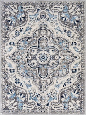 Livabliss Roma Traditional Pattern Polypropylene Area Rug for Living Room and Dining Space Navy, Light Sla 8'11" x 12'4" ROM2359-9123
