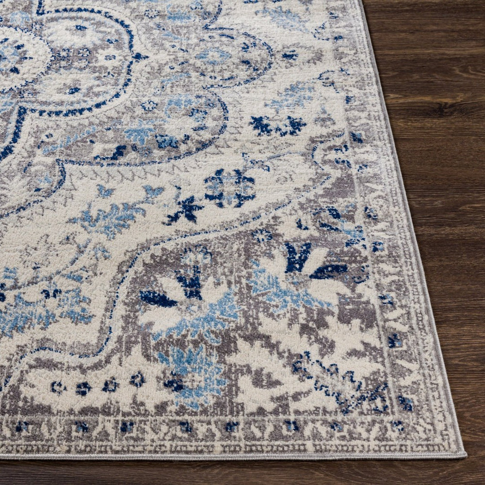 Livabliss Roma Traditional Pattern Polypropylene Area Rug for Living Room and Dining Space Navy, Light Sla 8'11" x 12'4" ROM2359-9123