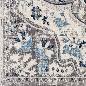 Livabliss Roma Traditional Pattern Polypropylene Area Rug for Living Room and Dining Space Navy, Light Sla 8'11" x 12'4" ROM2359-9123