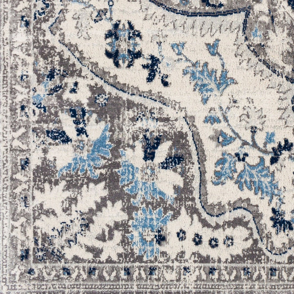 Livabliss Roma Traditional Pattern Polypropylene Area Rug for Living Room and Dining Space Navy, Light Sla 8'11" x 12'4" ROM2359-9123