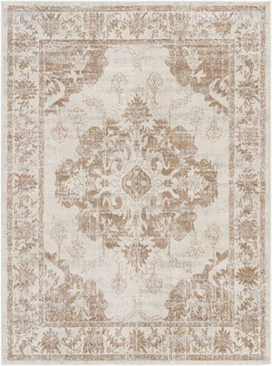 Livabliss Roma Persian Inspired Machine Woven Polypropylene Area Rug for Living and Dining Rooms Tan, Ivory 6'7" x 9' ROM2363-679