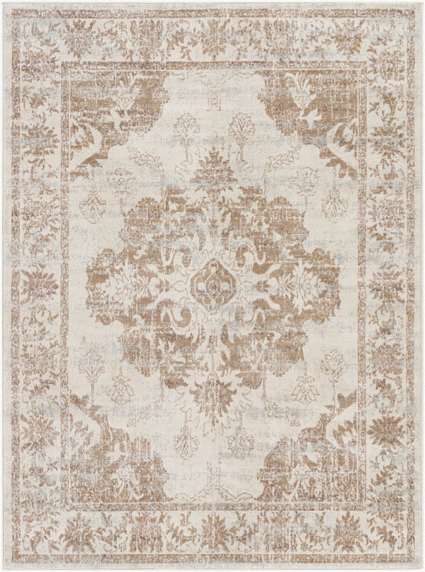 Livabliss Roma Persian Inspired Machine Woven Polypropylene Area Rug for Living and Dining Rooms Tan, Ivory 6'7" x 9' ROM2363-679