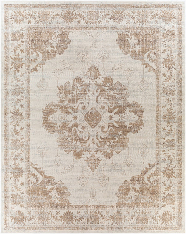Livabliss Roma Persian Inspired Machine Woven Polypropylene Area Rug for Living and Dining Rooms Tan, Ivory 7'10" x 10' ROM2363-71010
