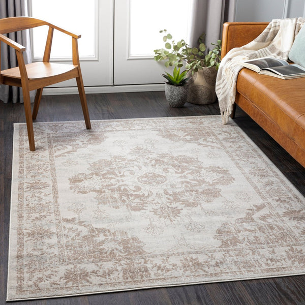 Livabliss Roma Persian Inspired Machine Woven Polypropylene Area Rug for Living and Dining Rooms Tan, Ivory 7'10" x 10' ROM2363-71010