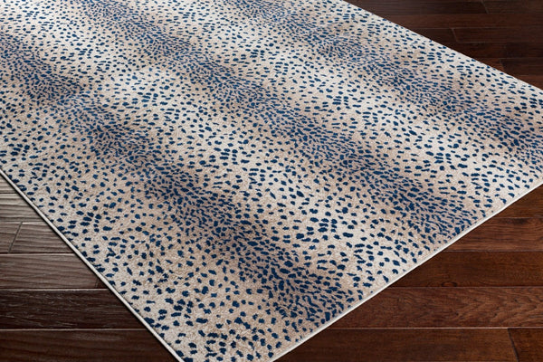 Livabliss Roma Geometric Area Rug Turkish Woven Polypropylene for Living Room or Dining Space Navy, Tan 5'3" x 7'1" ROM2372-5371