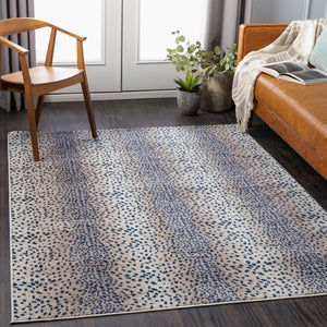 Livabliss Roma Geometric Area Rug Turkish Woven Polypropylene for Living Room or Dining Space Navy, Tan 5'3" x 7'1" ROM2372-5371