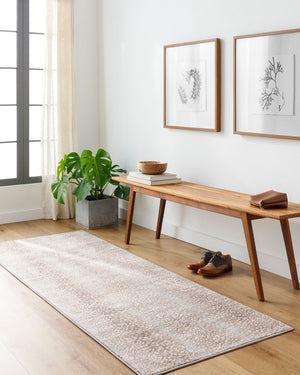 Livabliss Roma Geometric Area Rug Turkish Polypropylene Weave for Large Living Dining Spaces Tan, Light Slat 2'7" x 10' ROM2374-2710