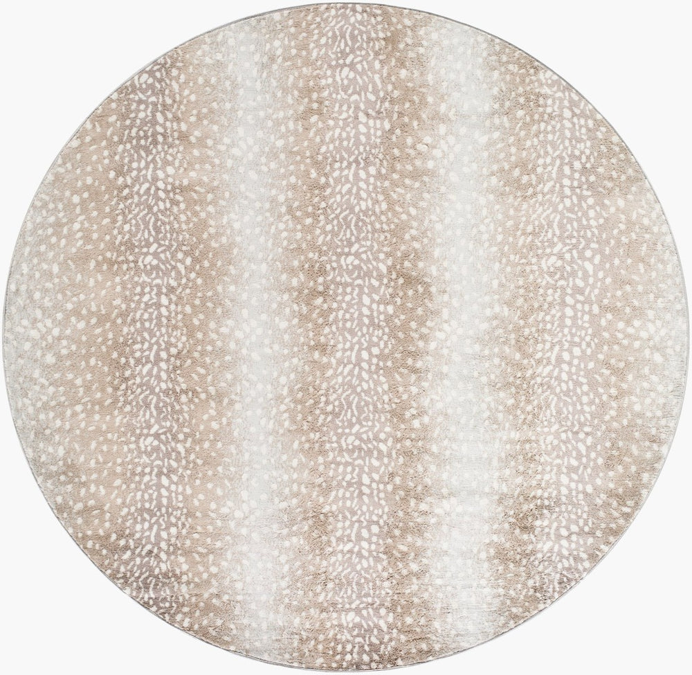 Livabliss Roma Geometric Area Rug Turkish Polypropylene Weave for Large Living Dining Spaces Tan, Light Slat 6'7" x 6'7" Round ROM2374-67RD