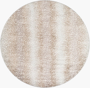 Livabliss Roma Geometric Area Rug Turkish Polypropylene Weave for Large Living Dining Spaces Tan, Light Slat 6'7" x 6'7" Round ROM2374-67RD