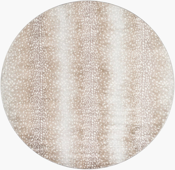 Livabliss Roma Geometric Area Rug Turkish Polypropylene Weave for Large Living Dining Spaces Tan, Light Slat 6'7" x 6'7" Round ROM2374-67RD
