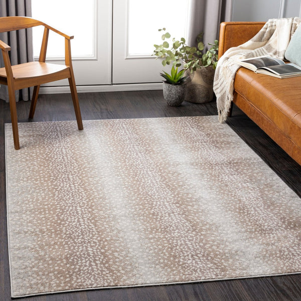 Livabliss Roma Geometric Area Rug Turkish Polypropylene Weave for Large Living Dining Spaces Tan, Light Slat 5'3" x 7'1" ROM2374-5371