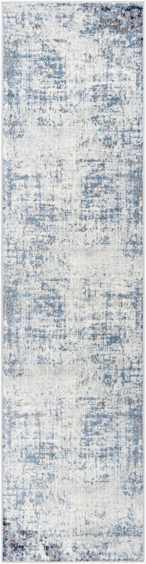 Livabliss Roma Machine Woven Polypropylene Area Rug for Large Living and Open Dining Spaces Navy, Light Blu 2'7" x 10' ROM2394-2710