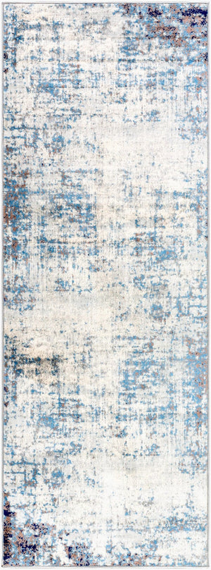 Livabliss Roma Machine Woven Polypropylene Area Rug for Large Living and Open Dining Spaces Navy, Light Blu 2'7" x 7'3" ROM2394-2773