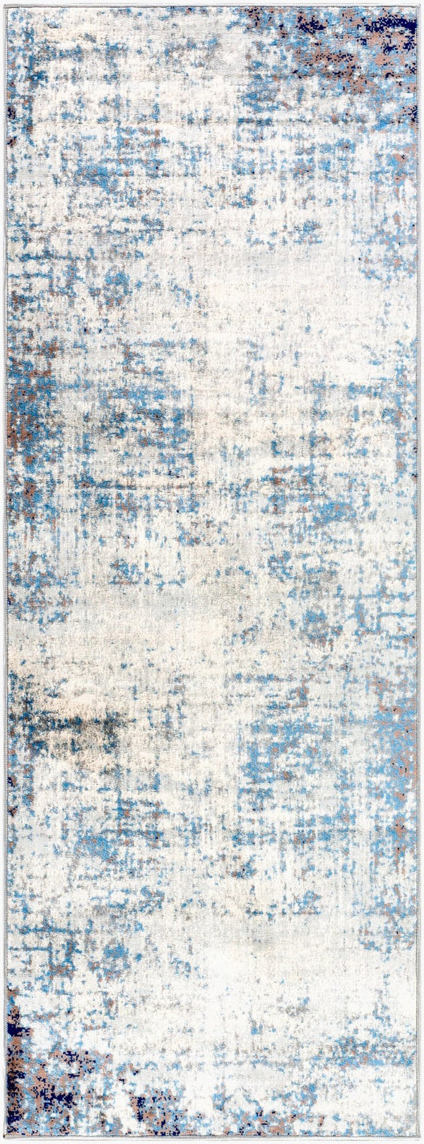 Livabliss Roma Machine Woven Polypropylene Area Rug for Large Living and Open Dining Spaces Navy, Light Blu 2'7" x 7'3" ROM2394-2773