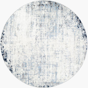 Livabliss Roma Machine Woven Polypropylene Area Rug for Large Living and Open Dining Spaces Navy, Light Blu 6'7" x 6'7" Round ROM2394-67RD