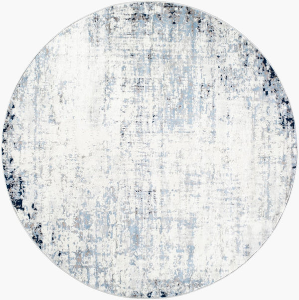 Livabliss Roma Machine Woven Polypropylene Area Rug for Large Living and Open Dining Spaces Navy, Light Blu 6'7" x 6'7" Round ROM2394-67RD