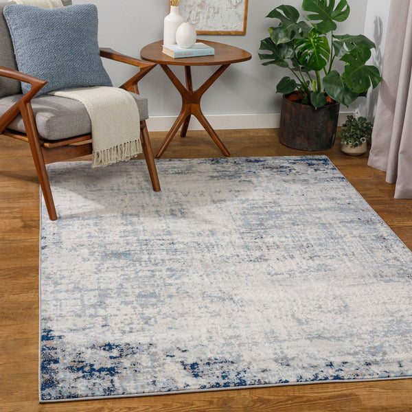 Livabliss Roma Machine Woven Polypropylene Area Rug for Large Living and Open Dining Spaces Navy, Light Blu 7'10" x 7'10" Square ROM2394-710SQ