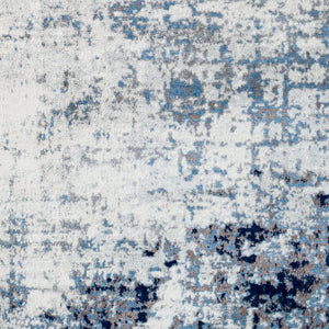 Livabliss Roma Machine Woven Polypropylene Area Rug for Large Living and Open Dining Spaces Navy, Light Blu 2'7" x 7'3" ROM2394-2773
