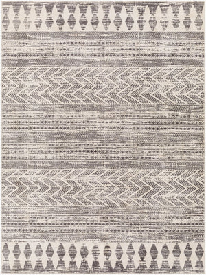 Livabliss Roma Bohemian Global Turkish Machine Woven Polypropylene Rug for Living Room White, Charcoal 8'11" x 12'4" ROM2396-811123