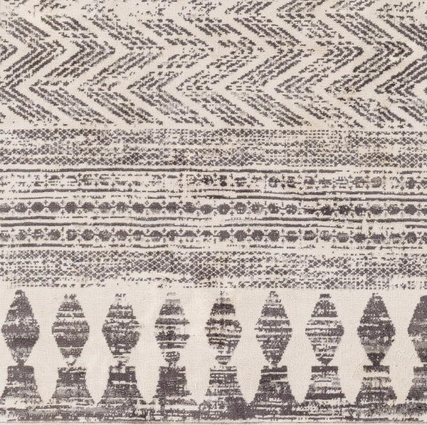Livabliss Roma Bohemian Global Turkish Machine Woven Polypropylene Rug for Living Room White, Charcoal 8'11" x 12'4" ROM2396-811123