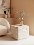 Nova Domus Roma - Modern Faux Travertine Square End Table