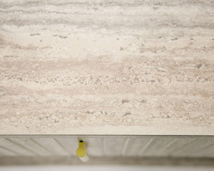 VIG Furniture Nova Domus Roma - Modern Faux Travertine + Gold Nightstand VGAN-ROMA-NS