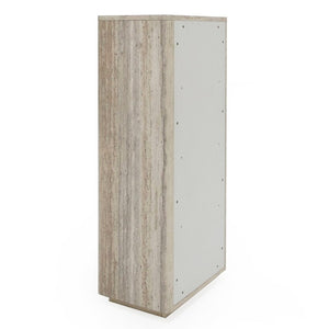 VIG Furniture Roma Faux Travertine Bookcase With Gold Hardware, 3 Open Shelves & Soft-Closing Drawer, 63" Tall VGAN-ROMA-BOOK