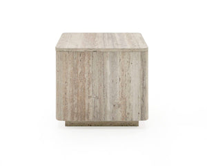 VIG Furniture Nova Domus Roma - Modern Faux Travertine Square End Table VGAN-ROMA-ET