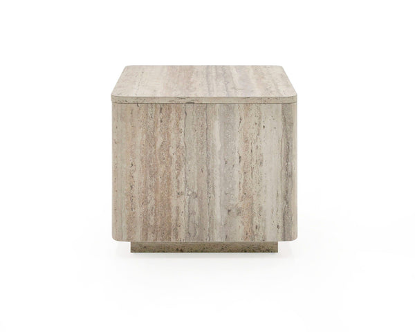 VIG Furniture Nova Domus Roma - Modern Faux Travertine Square End Table VGAN-ROMA-ET