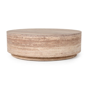 VIG Furniture Nova Domus Roma - Modern Faux Travertine Round Coffee Table VGAN-ROMA-RND-CT