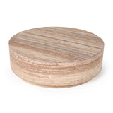 VIG Furniture Nova Domus Roma - Modern Faux Travertine Round Coffee Table VGAN-ROMA-RND-CT