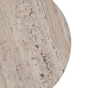 VIG Furniture Roma Sculptural Faux Travertine Round End Table 18" X18" X18" — Seamless Hpl Finish, No Assembly, Durable Elegance VGAN-ROMA-RND-ET