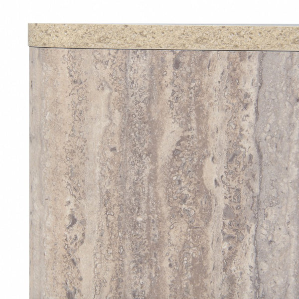 VIG Furniture Roma Square Faux Travertine Coffee Table 39" — Modern Single-Piece Low Profile Stone-Look Centerpiece VGAN-ROMA-SQR-CT