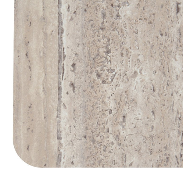 VIG Furniture Roma Square Faux Travertine Coffee Table 39" — Modern Single-Piece Low Profile Stone-Look Centerpiece VGAN-ROMA-SQR-CT