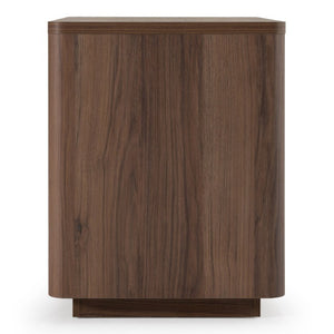 VIG Furniture Roma Cantania Oak Walnut Nightstand With Gold Handles, Soft-Closing Drawer, No Assembly Needed VGAN-ROMA-NS-WAL