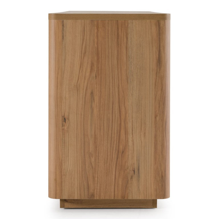 VIG Furniture Roma Modern Oak + Gold Dresser — 6-Drawer Horizontal Storage, Scratch-Resistant Hpl, Soft-Close Drawers VGAN-ROMA-DRS-OAK