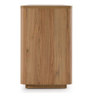 VIG Furniture Roma Modern Oak + Gold Dresser — 6-Drawer Horizontal Storage, Scratch-Resistant Hpl, Soft-Close Drawers VGAN-ROMA-DRS-OAK