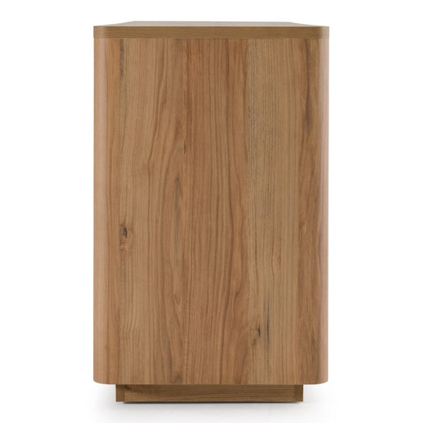 VIG Furniture Roma Modern Oak + Gold Dresser — 6-Drawer Horizontal Storage, Scratch-Resistant Hpl, Soft-Close Drawers VGAN-ROMA-DRS-OAK