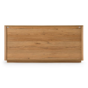 VIG Furniture Roma Modern Oak + Gold Dresser — 6-Drawer Horizontal Storage, Scratch-Resistant Hpl, Soft-Close Drawers VGAN-ROMA-DRS-OAK