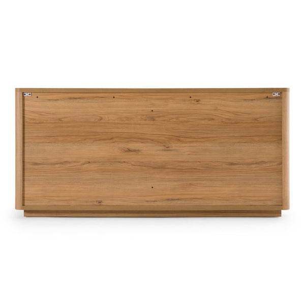 VIG Furniture Roma Modern Oak + Gold Dresser — 6-Drawer Horizontal Storage, Scratch-Resistant Hpl, Soft-Close Drawers VGAN-ROMA-DRS-OAK