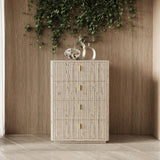 VIG Furniture Nova Domus Roma - Modern Faux Travertine + Gold Chest VGAN-ROMA-CHEST